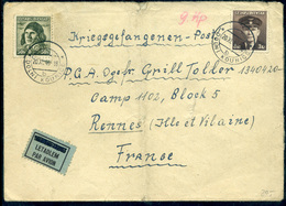 CSEHSZLOVÁKIA 1945. Légi Levél, Hadifogoly Táborba Franciaországba Küldve  /  CZECHOSLOVAKIA Airmail Letter To POW To Fr - Brieven En Documenten