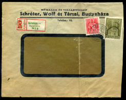 BUSTYAHÁZA 1940. Ajánlott Céges Levél, Kétnyelvű Bélyegzéssel Budapestre Küldve  /  Reg. Corp. Letter Bilingual Pmk To B - Covers & Documents