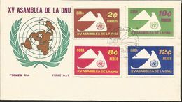 V) 1961 CARIBBEAN, 15TH ANNIVERSARY OF THE UN, BLACK CANCELLATION, MULTIPLE STAMPS, WITH SLOGAN CANCELLATION, FDC - Storia Postale