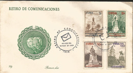 V) 1958 CARIBBEAN, COMMUNICATIONS WITHDRAWAL, BLACK CANCELLATION, MULTIPLE STAMPS, FDC - Lettres & Documents