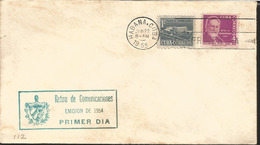 V) 1954 CARIBBEAN, COMMUNICATIONS WITHDRAWAL, COMMUNICATIONS PALACE, BLACK CANCELLATION, OVER PRINT, FDC - Lettres & Documents