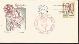 V) 1956 CARIBBEAN, MOTHER’S DAY, VICTOR MUÑOZ, FOUNDER OF MOTHER’S DAY IN CUBA, RED CANCELATION, OVERPRINT IN BLACK, WIT - Briefe U. Dokumente