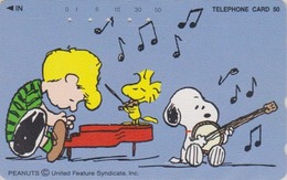 TC JAPON / 330-59687 - BD COMICS - PEANUTS - Chien SNOOPY ** Musique Piano Banjo ** - DOG JAPAN Free Phonecard - 1416 - BD