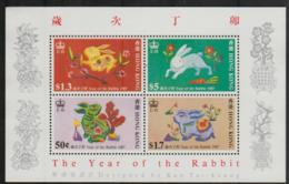 HONG KONG - 1987 Year Of The Rabbit Souvenir Sheet. Scott 485a. MNH ** - Neufs