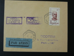 Lettre Par Avion Semaine De L'arbre Madagascar 1952 - Lettres & Documents