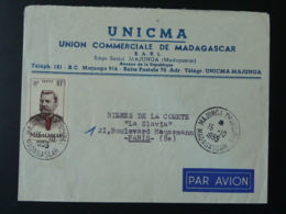 Lettre Par Avion Maréchal Joffre Oblit. Majunga Principal Madagascar 1955 - Briefe U. Dokumente