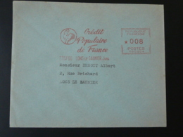 Coq Rooster EMA Sur Lettre Slogan Meter On Cover Credit Populaire Lons Le Saulnier 39 Jura 1960 (ex 5) - Mechanical Postmarks (Advertisement)