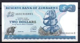 329-Zimbabwe Billet De 2 Dollars 1994 AB519X Wmk Type B, Légère Déchirure En Haut - Zimbabwe