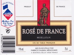 ANCIENNE ETIQUETTE - VIN ROSE DE FRANCE MOELLEUX POUR LA MARQUE PUB LEADER PRICE - NEGOCIANT ALBAN - Vino Rosado