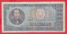 B1062 / 1966 - 100 Lei - Nicolae Bălcescu , Banknotes Banknoten Billets Banconote , Romania Rumanien Roumanie - Roemenië