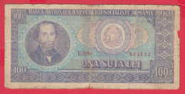 B1070 / 1966 - 100 Lei - Nicolae Bălcescu , Banknotes Banknoten Billets Banconote , Romania Rumanien Roumanie - Romania