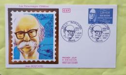 FRANCE Medecine, Jean ROSTAND,Yvert N° 2458, FDC, Enveloppe 1 Er Jour SUR SOIE 1987 - Medicina