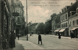 ! [68] Cpa, Mülhausen Im Elsaß, Mulhouse, Alsace, Grabenstraße, Tram, Straßenbahnen, Geschäfte - Mulhouse