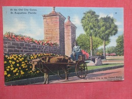 Black Americana   Old City Gates St Augustine Black Man Ox Cart   Ref    3594 - Black Americana