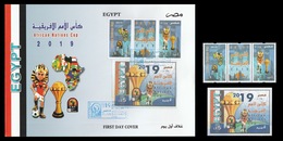 Egypt - 2019 - FDC / Stamps "Strip Of 3" & S/S - ( African Nations Cup - CAF - Egypt, 2019 ) - Cartas