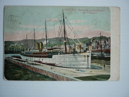 GENOVA - STEAMER AT DOCK - PIROSCAFO - Steamers