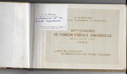 1947 - LIVRE RELIE 24p +BOITIER OFFERT PAR DIRECTEUR GENERAL Des POSTES LE MUEL A L'OCCASION Du XII° CONGRES UPU à PARIS - UPU (Union Postale Universelle)