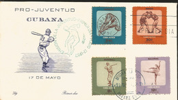 V) 1957 CARIBBEAN, PRO-YOUTH, SPORTS , GREEN CANCELATION, OVERPTINT IN BLACK, WITH SLOGAN CANCELLATION, FDC - Lettres & Documents