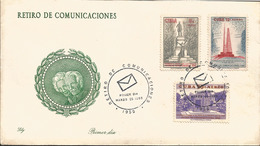 V) 1958 CARIBBEAN, COMMUNICATION WITHDRAWAL, STATUES STAMPS, BLACK CANCELLATION, FDC - Lettres & Documents