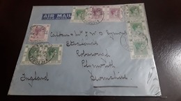 O) 1940 HONG KONG, KING GEORGE VI - SC 157 5c- SC 162 50c, AIRMAIL TO ENGLAND, XF - 1941-45 Occupation Japonaise