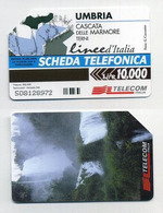 Télécarte Italienne 10000 Lire - Scheda Telefonica Italiana - Umbria, Cascata Delle Marmore Terni. Linee D'Italia - Other & Unclassified