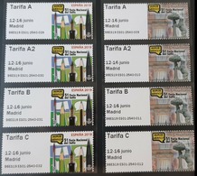 ESPAGNE SPANIEN SPAIN ESPAÑA 2019 ETIQUETA ATM: 51 STAMP SHOW GREAT PLACE OF MADRID SET 8V MNH ED AT199-200 - Officials