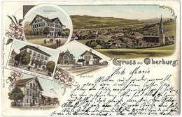 Gruss Aus OBERBURG 1902: Top 5-Bild-Litho Mit Bahnhof, Gasthaus Löwen Und Gasthof Bären - Oberburg