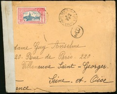 N° 144 Obl. C-à-d "TROIS RIVIERES GUADELOUPE 29/11/39" Sur Env. Pour La France Avec Bande De Censure + Le Cachet "B/2" - Cartas & Documentos