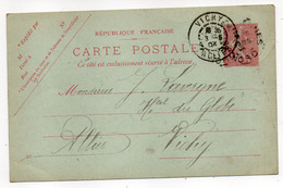 Entier Postal Semeuse Lignée --1904---n° 129 CP ( 347 ) -- VICHY - 03   Pour  Vichy-03 ---cachets - Standard Postcards & Stamped On Demand (before 1995)