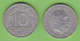 Spanien 10 Centimos Al 1959 Schön Nr.31,KM Nr.790 - 10 Centimos