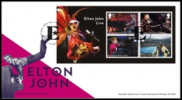 GROSSBRITANNIEN GRANDE BRETAGNE GB 2019 M/S ELTON JOHN MUSIC GIANT FDC SG MS4261 MI B4436-39 YT F4849-52 - 2011-2020 Ediciones Decimales