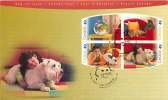2004  Pets: Fish, Cats, Rabbit, Dog  Sc 2057-60  Block Of 4 Different From Booklet - 2001-2010