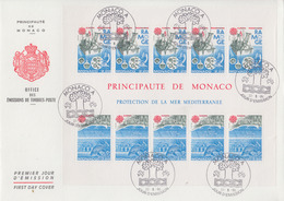 Enveloppe  FDC  Grand  Format  1er  Jour   MONACO   Bloc   Feuillet   EUROPA   1986 - 1986