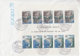 Enveloppe  FDC  Grand  Format  1er  Jour   MONACO   Bloc   Feuillet   EUROPA   1978 - 1978