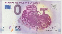 Billet Touristique 0 Euro Souvenir France 14 Mémorial Des Civils Dans La Guerre 2019-2 N°UEMG001107 - Essais Privés / Non-officiels