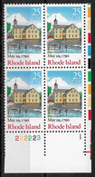 US 1990, Rhode Island, 25c Scott # 2442, Plate Block VF MNH**OG - Numero Di Lastre