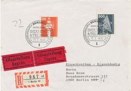 BERLIN 17.2.1976, Industrie & Technik 20 Pf Und 500 Pf Auf Kab.-R-EIL-FDC - Cartas & Documentos