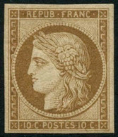 ** N°1F 10c Bistre, Réimp - TB - 1849-1850 Ceres