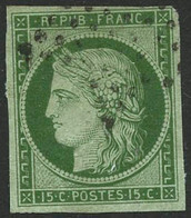 Oblit. N°2 15c Vert - TB. - 1849-1850 Ceres