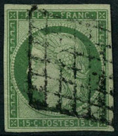 Oblit. N°2a 15c Vert Clair - TB. - 1849-1850 Ceres