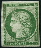 ** N°2e 15c Vert, Réimp - TB - 1849-1850 Cérès