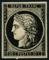 ** N°3a 20c Noir S/blanc - TB. - 1849-1850 Ceres
