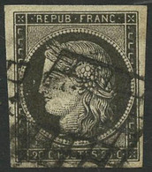 Oblit. N°3c 20c Gris-noir - TB - 1849-1850 Cérès