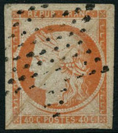 Oblit. N°5 40c Orange, Obl étoile De Paris - TB - 1849-1850 Ceres