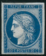 ** N°8F 20c Bleu, Réimp - TB - 1849-1850 Cérès