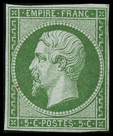 * N°12a 5c Vert Jaune, Petites Marges - B. - 1853-1860 Napoléon III.