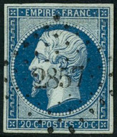 Oblit. N°14Ad 20c Bleu/vert, Type I - TB. - 1853-1860 Napoléon III