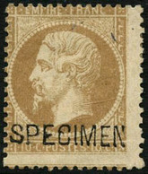 * N°21c 10c Bistre, Surchargé Spécimen - B - 1862 Napoléon III