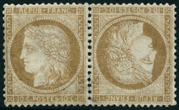 * N°36b 10c Bistre-jaune, Paire Tête-bèche TB - 1870 Belagerung Von Paris