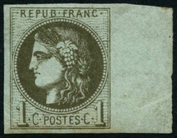 ** N°39C 1c Olive R3 - TB. - 1870 Ausgabe Bordeaux